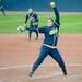 Michigan sophomore Haylie Wagner pitches the ball during the seventh inning for their game against Iowa at Alumni field Saturday, April 20.
Courtney Sacco I AnnArbor.com
